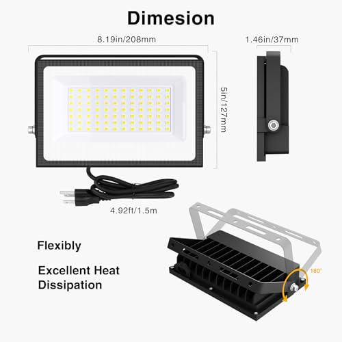 80W Flood Lights Outdoor (2 Count)