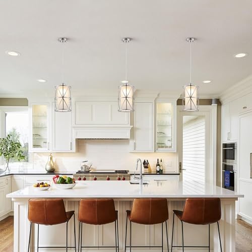 Pendant Lights Kitchen Island with Frosted Glass