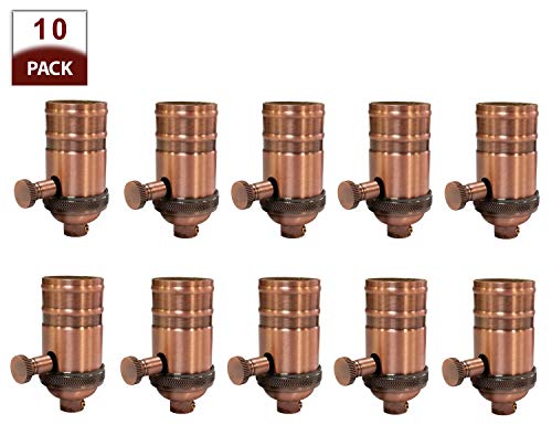 Vintage Turn Knob Dimmer Lamp Socket for Incandescent LED Bulbs (10 Count)