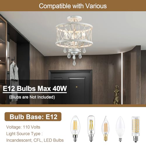 Farmhouse Crystal Ceiling Light Fixture (3 Count)