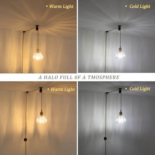 Plug in Pendant Light Hanging Light Fixture Corded On
