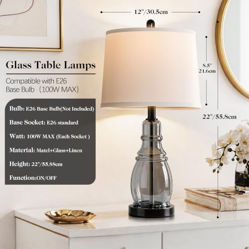 Glass Table Lamp Set of 2