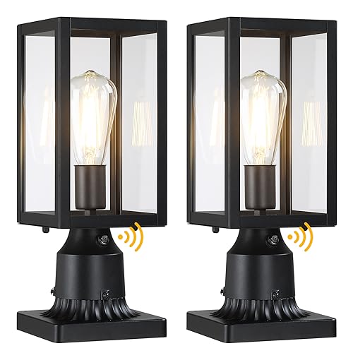 Dusk to Dawn Outdoor Post Lights with Pier Mount Base (2 Count)