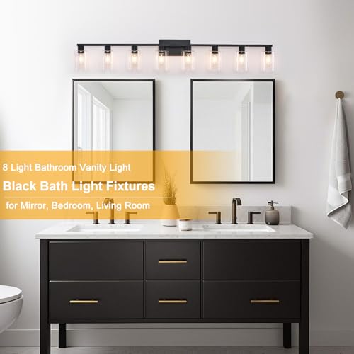 8 Light Black Vanity Light Fixtures