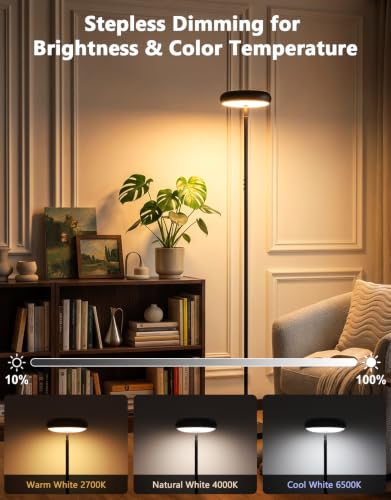 Uplighter Floor Lamp for Living Room (Black)