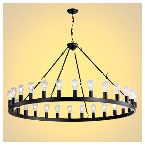 Black Wagon Wheel Chandelier