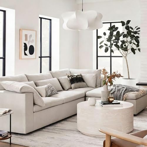 Janpanese Style White Fabric Pendant Light for Bedroom