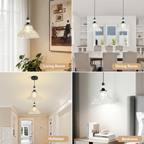 1 Piece Chandelier in Matte Black Finish with Flower (1-Light / Black)