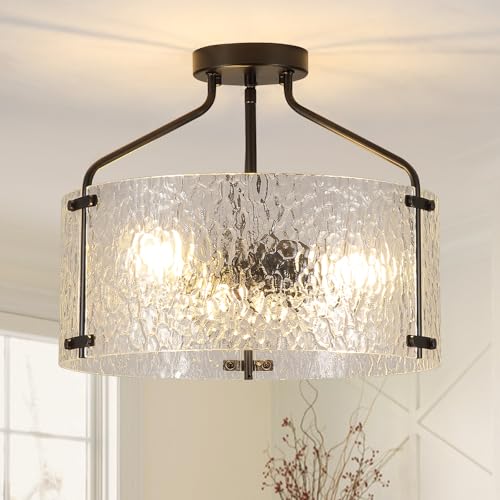 Semi Flush Mount Ceiling Light Fixture 16''Glass Chandelier Kitchen Lighting Fixtures Ceiling 3