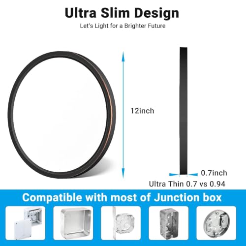 2Pack 12Inch LED Flush Mount Ceiling Light 5 Color Temperatures (2 Count)