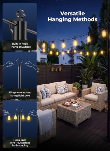 52FT Solar String Lights Outdoor Waterproof (52 Foot)