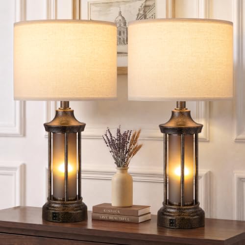 24" Farmhouse Table Lamps for Living Room