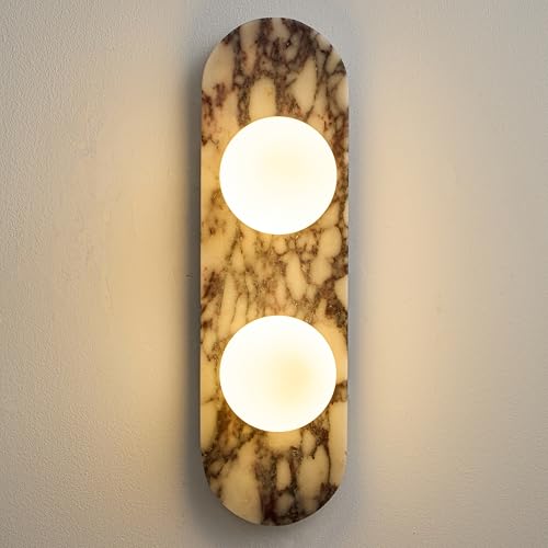 17.7 inch Natural Marble Wall Sconce