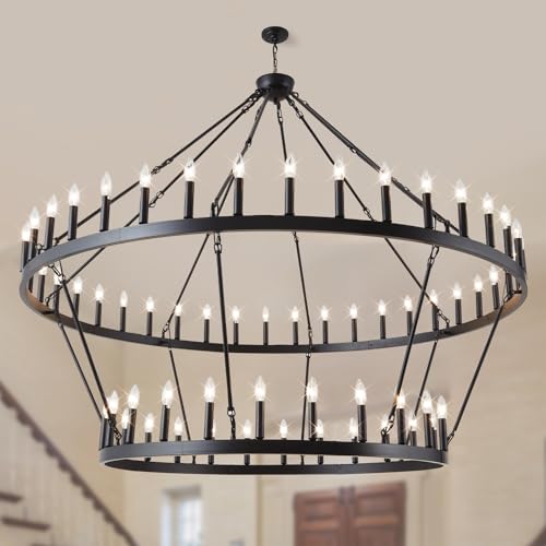 2 Tier Large Black Chandelier 70