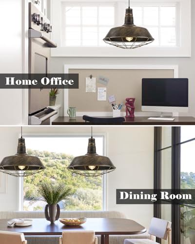 Brass Industrial Pendant Lights 2 Packs
