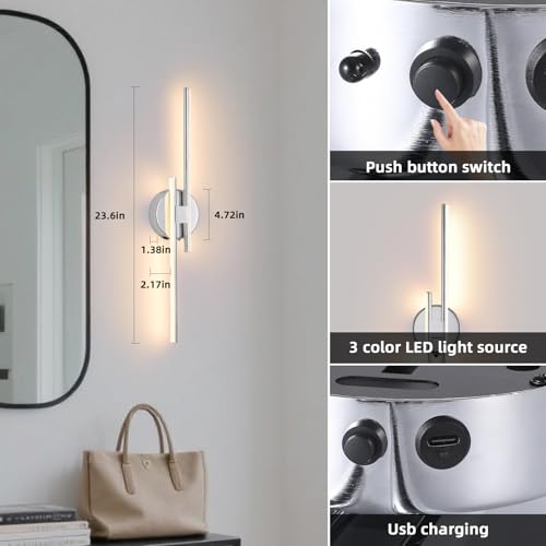 Rechargeable Battery Operated Wall Sconce Set Of Two (2 Count)