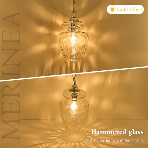 Farmhouse Chrome Glass Pendant Light