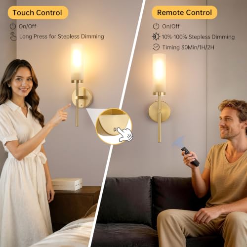 Battery Operated Wall Sconces Set of 2 (2 Count)
