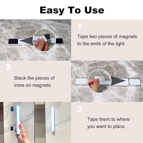 6 Pack Motion Sensor Under Cabinet Light 8 Inch Magnetic LED Closet Lights (6 Count)