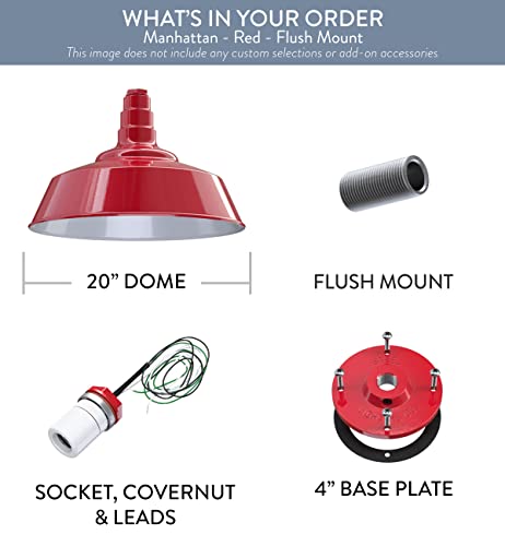 Industrial Pendant Light 20 Inch Extra Large Steel Warehouse Dome