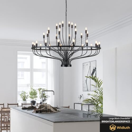 51.2" Large Black Industrial Chandelier