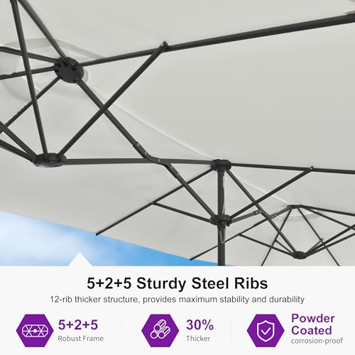 Patio Umbrella 15ft with Base UV Resistant Rectangle