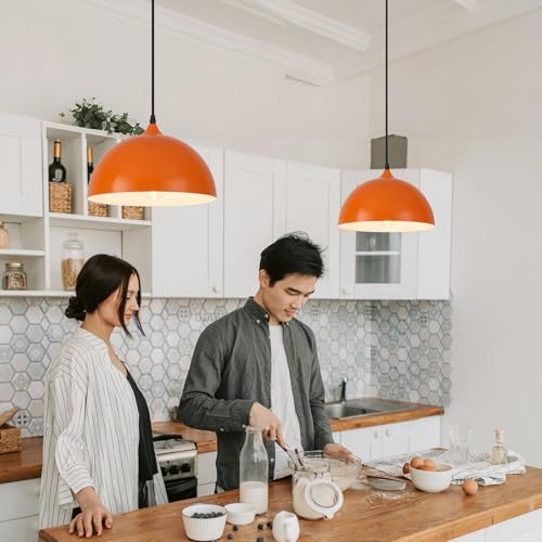 Orange Plug in Pendant Light 2 Packs 11.8inch (2 Count)