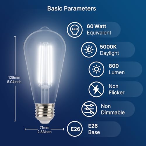 Dusk to Dawn Outdoor Sensor ST19 LED Edison Bulb (2 Count)