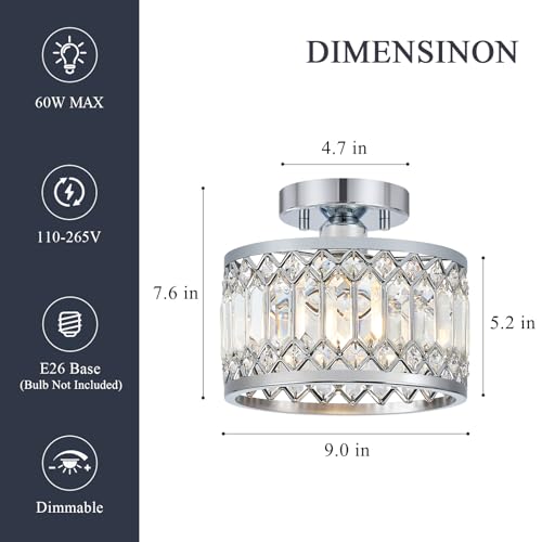 Crystal Chrome Ceiling Light