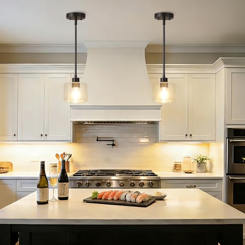 Black Pendant Lights Kitchen Island 2 Pack (2 Count)