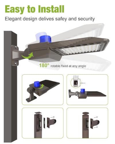 300W LED Parking Lot Lights Adjustable Arm Mount with Photocell 120