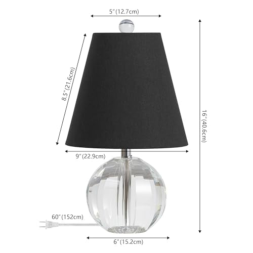 Goddard 16" Crystal Ball Orb Metal LED Table Lamp