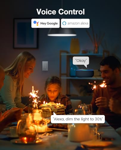 3 Way Dimmer Smart Switch Can Work Separately Or Work with Traditional 3 (3 Count)