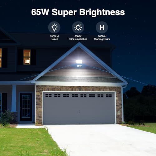 65W LED Flood Lights Outdoor with Knuckle Mount (2 Count)