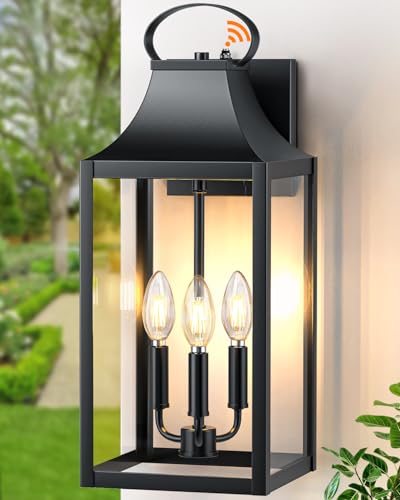 20" Extra Large Dusk to Dawn Outdoor Wall Light with 3