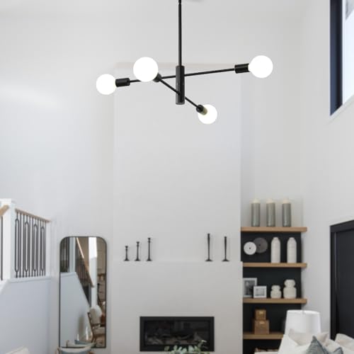4 Light Sputnik Ceiling Light Fixture Mid Century Modern Chandelier