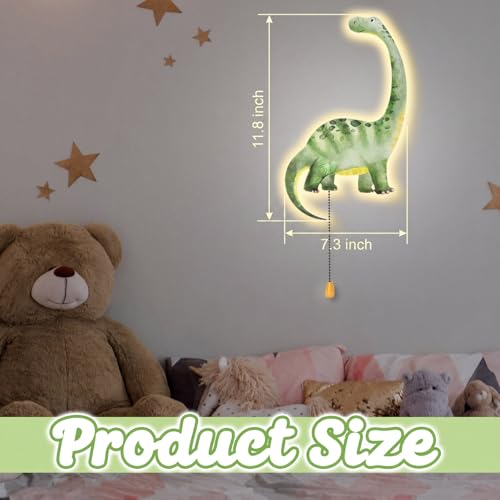 Dinosaur Night Light Wall Lamp Sleeping Nursery Lighting