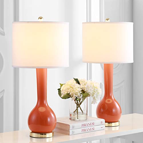 Lighting Collection Mae Long Neck Modern Contemporary Blood Orange Ceramic 31 (2 Count)
