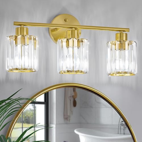 Modern Gold Crystal Bathroom Light Fixtures