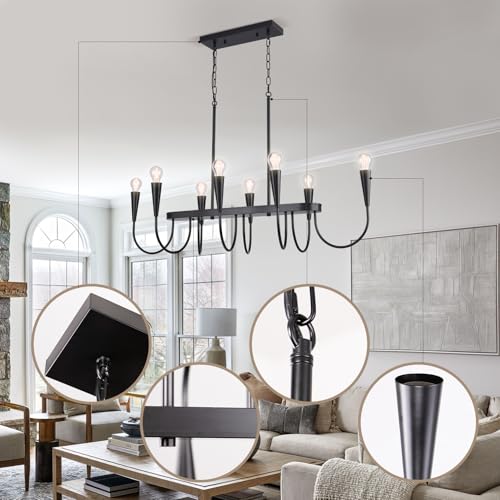 48 Inch Black Industrial Chandelier
