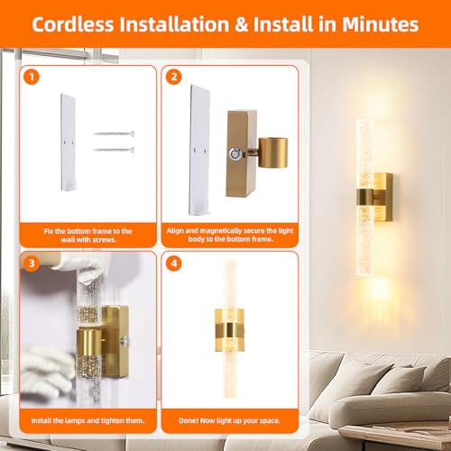 Battery Operated Wall Sconces Set of 2 (2 Count)
