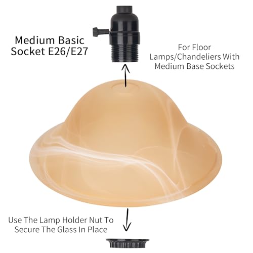 Glass Lamp Shade Replacement for Torchiere Floor Lamps
