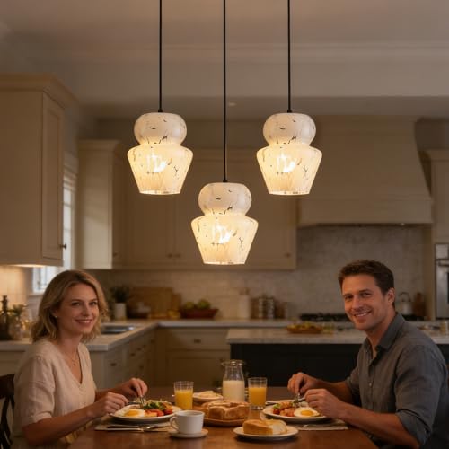 Industrial Pendant Light with Glass Shade Matte Black Pendant Lighting Adjustable Industrial Retro Style Hanging Light