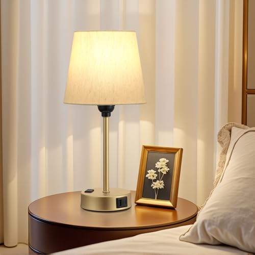 Gold Bedside Lamps Set 2 for Bedroom (2 Count)