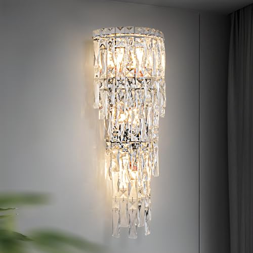 Wall Sconces Modern Crystal Wall light Fixtures Indoor Luxury Chrome Wall Lamp