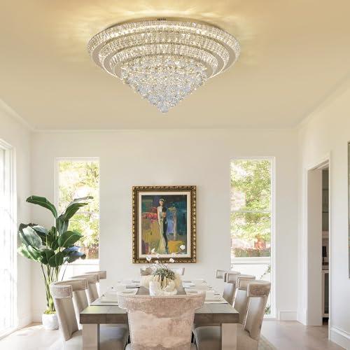 30" Gold Crystal Chandeliers