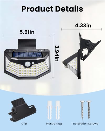 800LM Clip On Solar Lights Outdoor