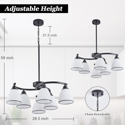 6 Light Modern Chandelier Light Fixture for Dinner Room (6 Count)