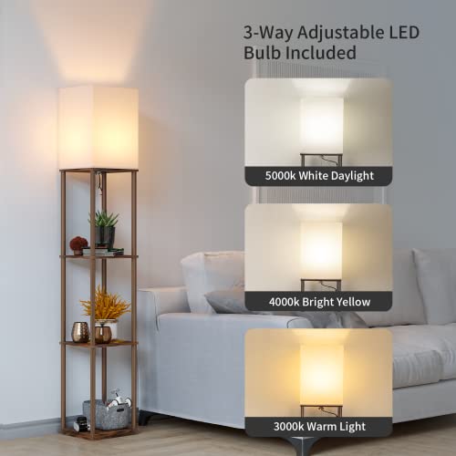 Floor Lamp with Shelves