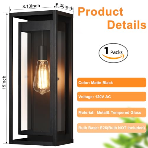 19" Large Outdoor Wall Light Fixtures